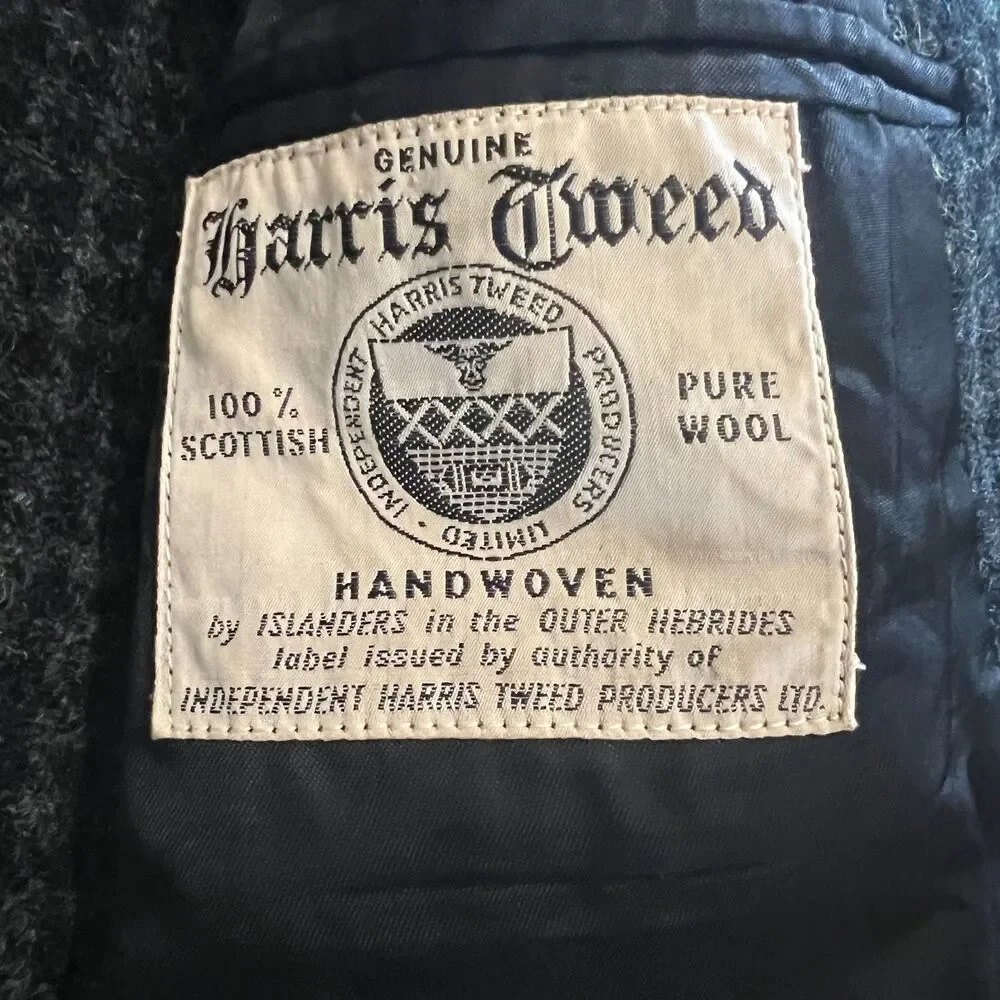 Vintage Harris Tweed 100% Wool Houndstooth Blazer Jacket – 44R - Picture 4 of 9